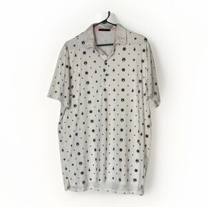 Greyson Polo Shirt Mens Large Performance Stretch Golf Wolf Print Geometric